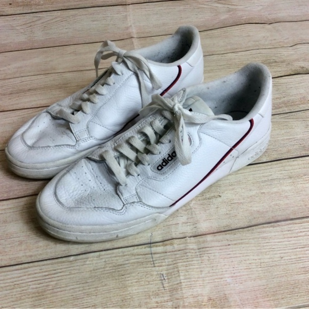 Adidas Continental 80 white sneakers. 9.5